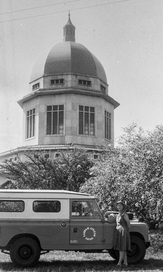 Amatu’l-Bahá Rúhíyyih Khánum at the Continental Bahá’í House of Worship of Africa (Kampala, Uganda), December 1969