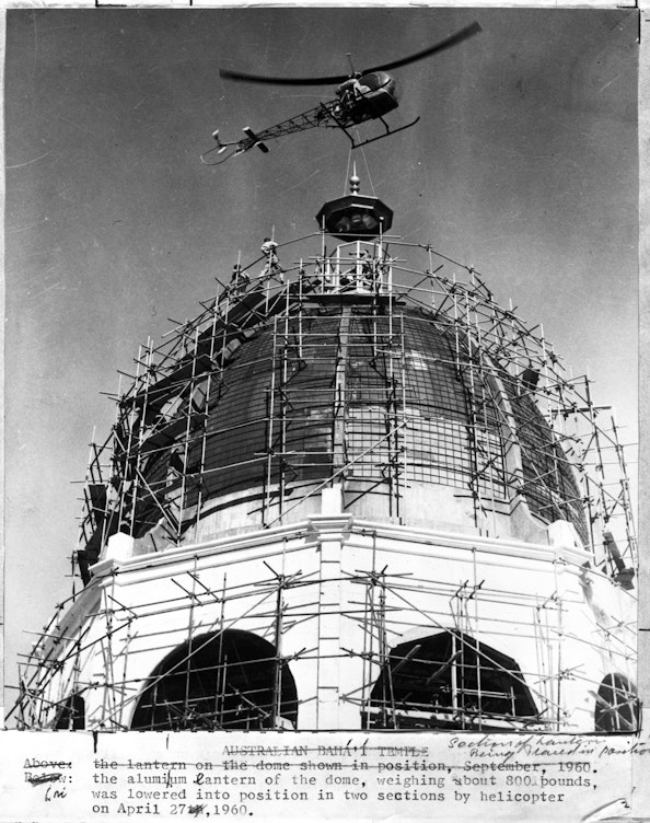 Construction of the Continental Bahá’í House of Worship of Australasia (Sydney, Australia), April 1960