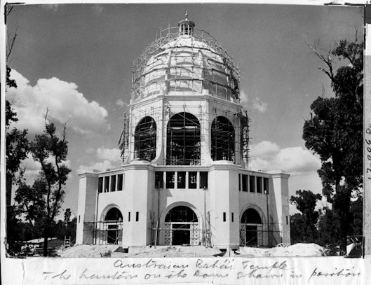 Construction of the Continental Bahá’í House of Worship of Australasia (Sydney, Australia), c. 1960