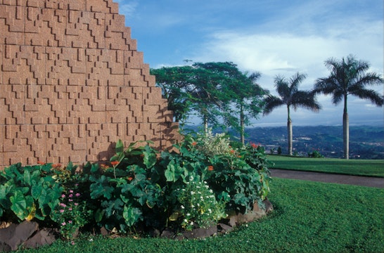 Stonework detail on the Continental Bahá’í House of Worship of Central America (Panama City, Panama), c. 1982