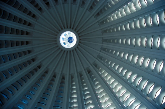 View of the inside of the dome of the Continental Bahá’í House of Worship of Europe (Hofheim-Langenhain, Germany)