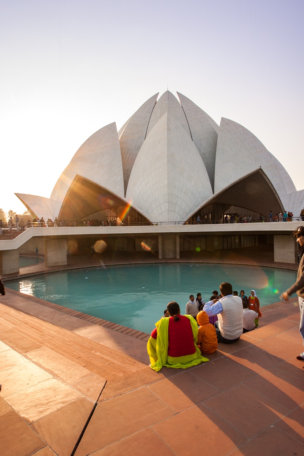 Visitors on the grounds of the Continental Bahá’í House of Worship of the Indian Subcontinent (New Delhi, India)