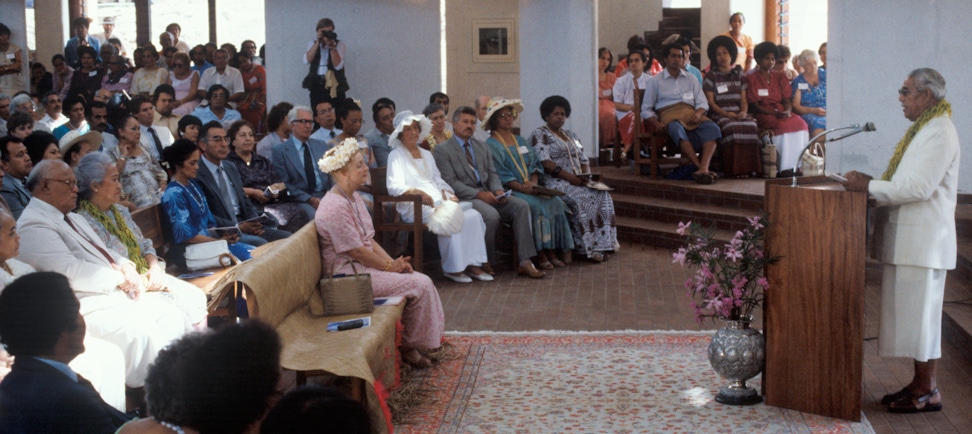 Interior of the Continental Bahá’í House of Worship of the Pacific (Apia, Samoa), September 1984