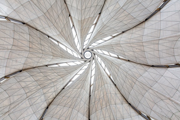 View of the inside of the dome of the Continental Bahá’í House of Worship of South America (Santiago, Chile)