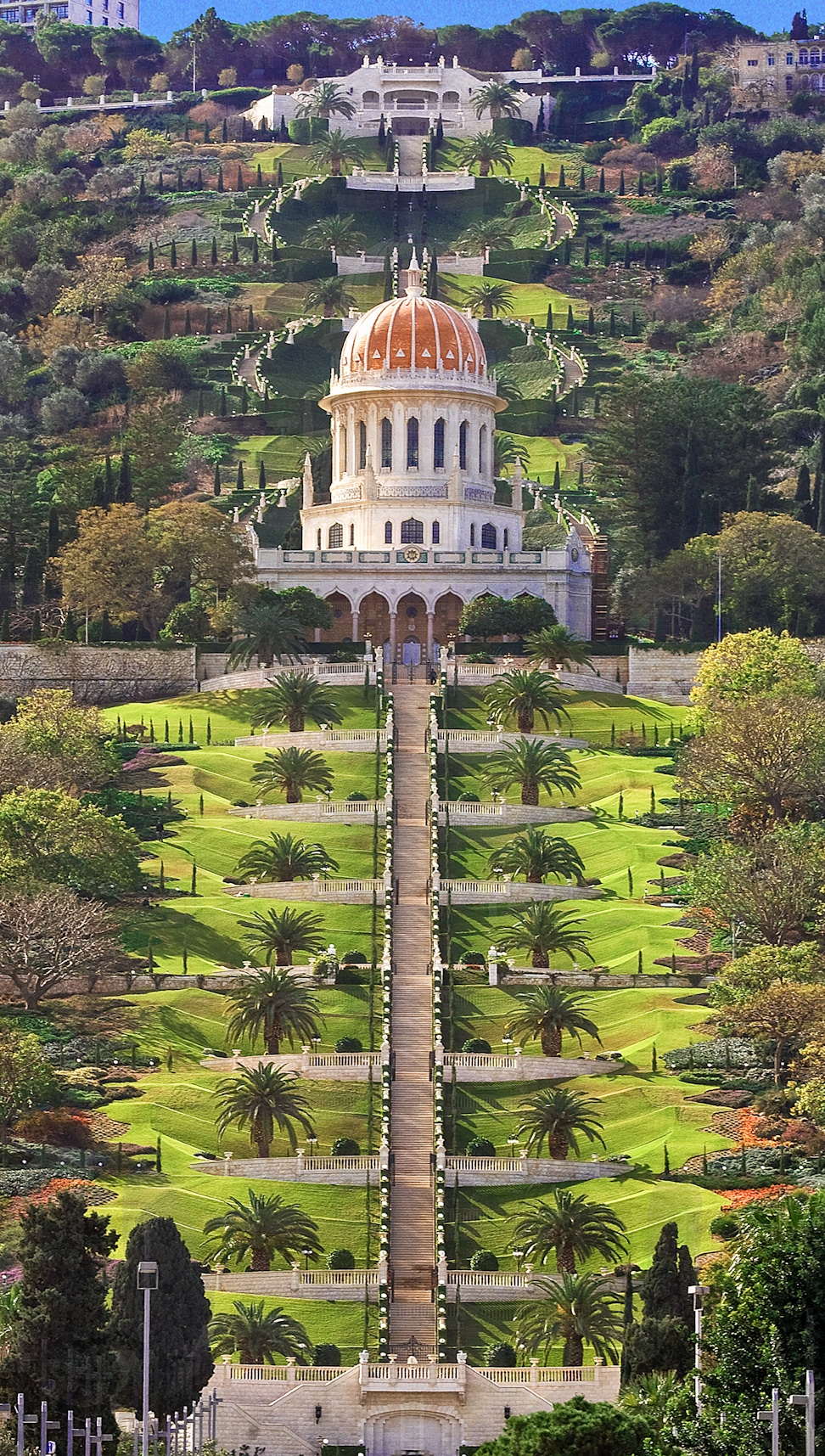 Shrine of the Báb and Terraces as seen from Ben Gurion