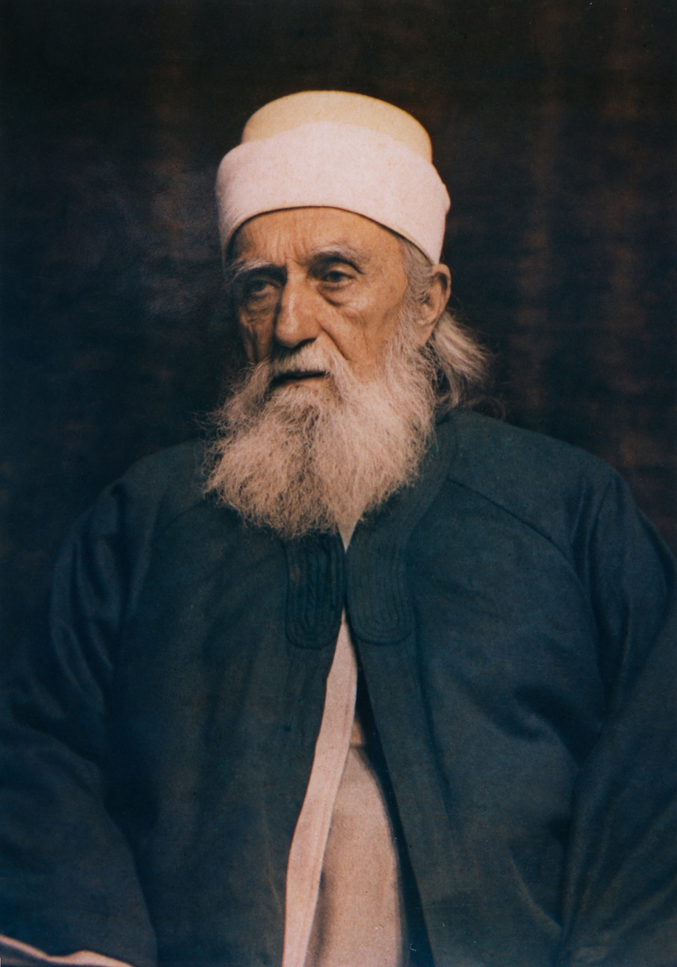 Color portrait of ‘Abdu’l-Bahá in Paris, France, October 1911