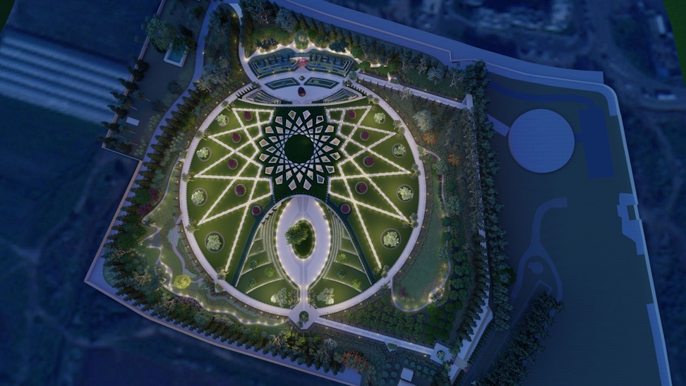 Graphic rendering of the Shrine of ‘Abdu’l-Bahá