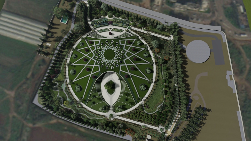 Graphic rendering of the Shrine of ‘Abdu’l-Baha