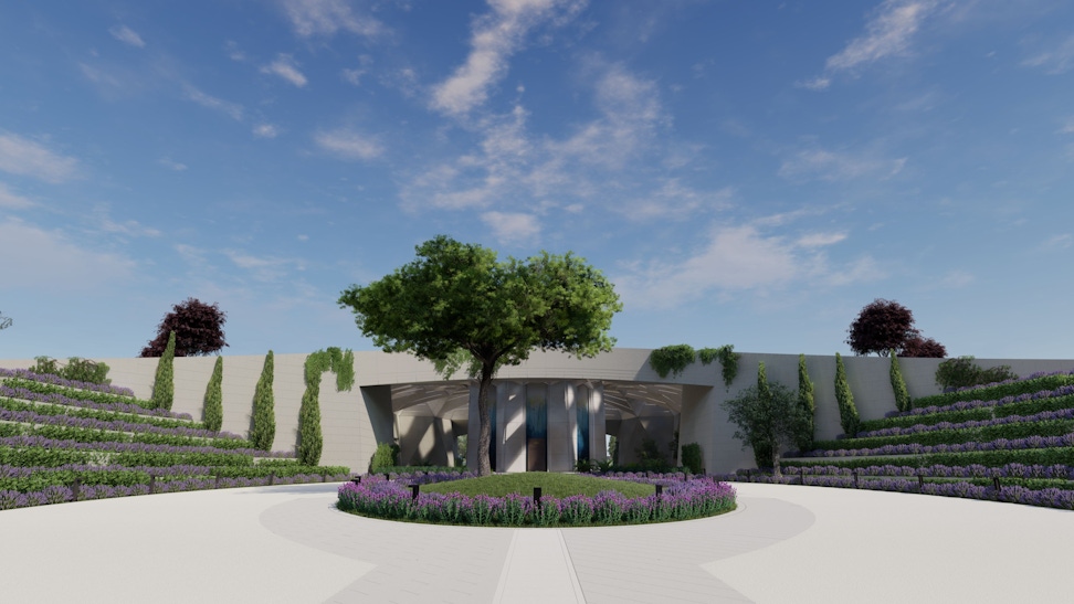 Graphic rendering of the Shrine of ‘Abdu’l-Bahá