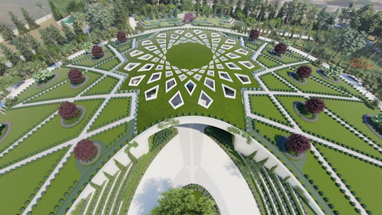 Graphic rendering of the Shrine of ‘Abdu’l-Bahá