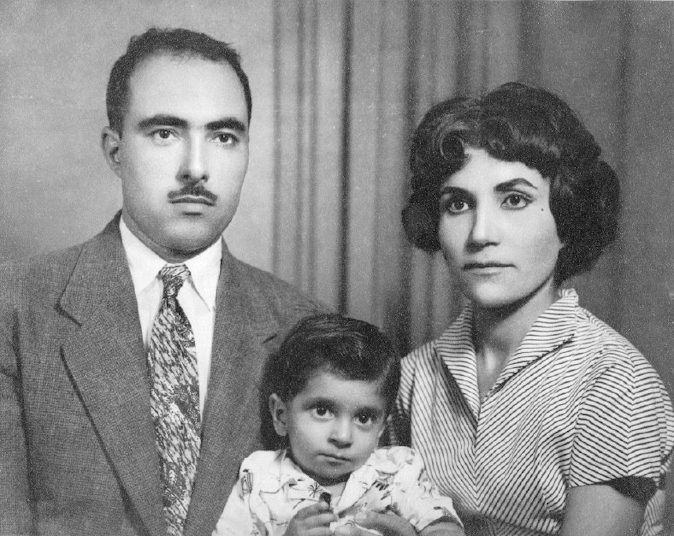 Knight of Bahá’u’lláh for Socotra Island, Mirza Aqa Khan Kamali Sarvistani with his wife, Rezwanieh and son, Alla’u’din