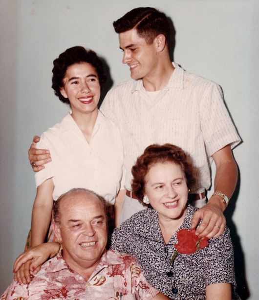 Knights of Bahá’u’lláh for Swaziland John and Valera Allen (sitting) and (at rear) their son Dale and his wife Irma