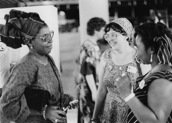 A group of Bahá’ís at the International Teaching Conference, Lagos, Nigeria, August 1982