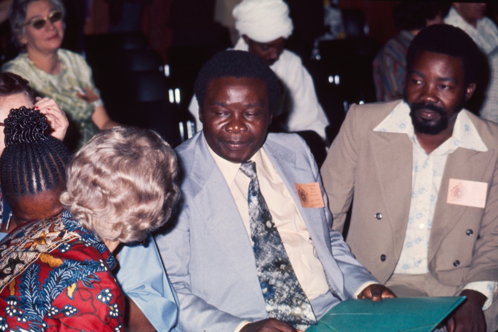 Hand of the Cause Enoch Olinga at the International Teaching Conference in Nairobi, Kenya, 15-17 October 1976