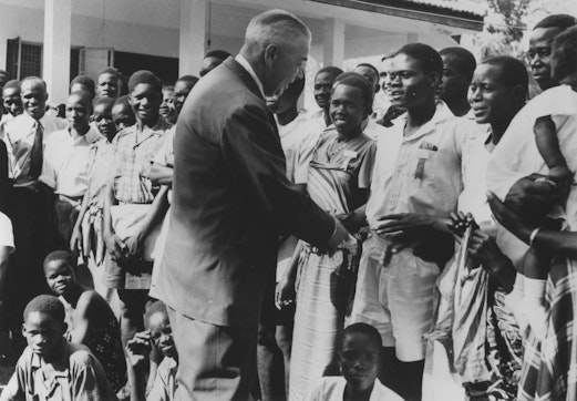 Hand of the Cause Leroy Ioas at the International Teaching Conference, Kampala, Uganda, February 1953