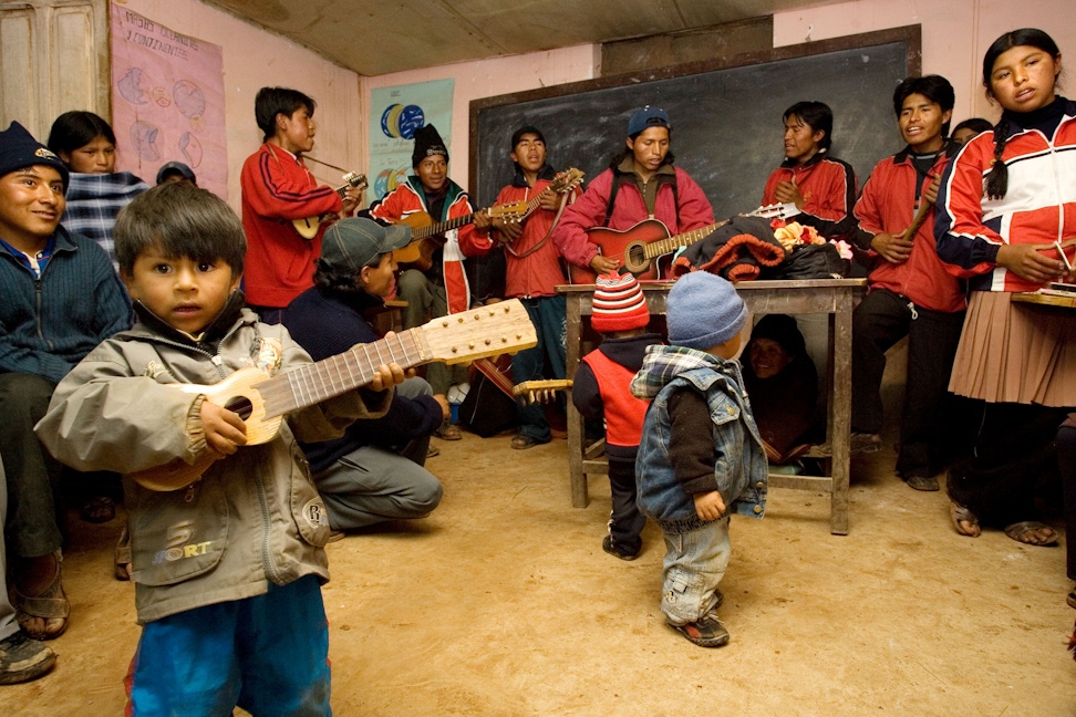 Bahá’ís gather for a nineteen day feast at the Bahá’í Centre in Puka Puka, Bolivia