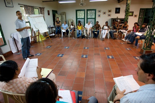 A cluster reflection meeting at the Bahá’í centre in Puerto Tejada, Colombia