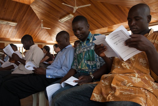 A cluster reflection meeting at the Bahá’í centre in Lilongwe, Malawi