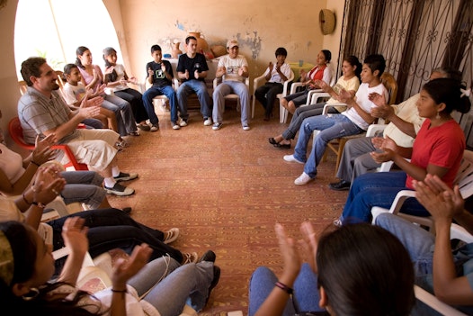 A community gathering in Montero, Bolivia