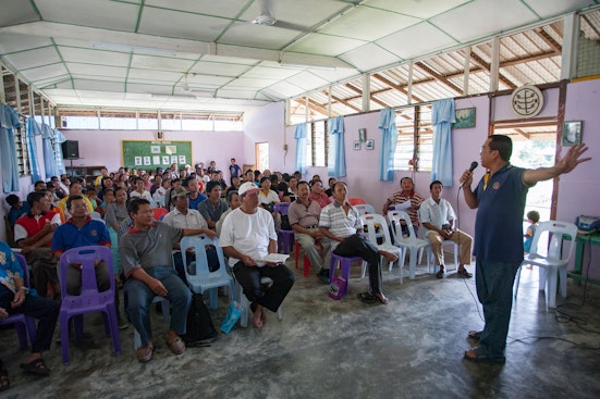 Community meeting at the Baha'i Centre in Kampung Selampit in Sarawak, Malaysia