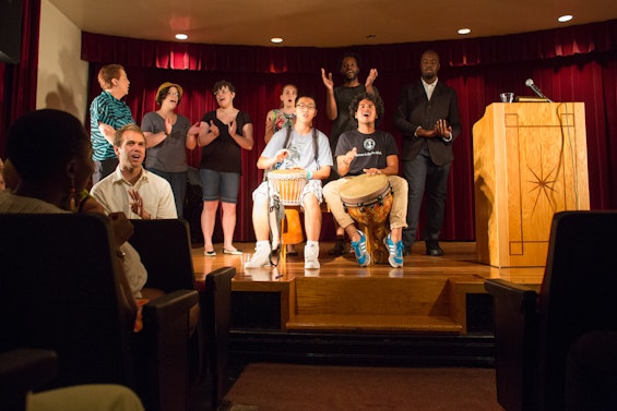 A cluster reflection meeting at the Baha'i centre in New York City, United States