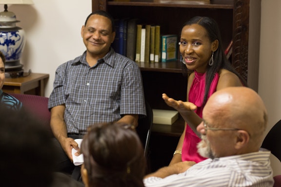 A cluster reflection meeting at the Bahá’í centre in New York City, United States