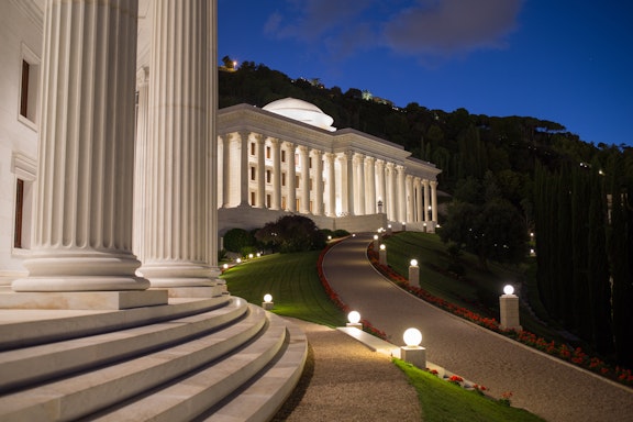 International Teaching Centre (left) and Seat of the Universal House of Justice (right) on the Arc