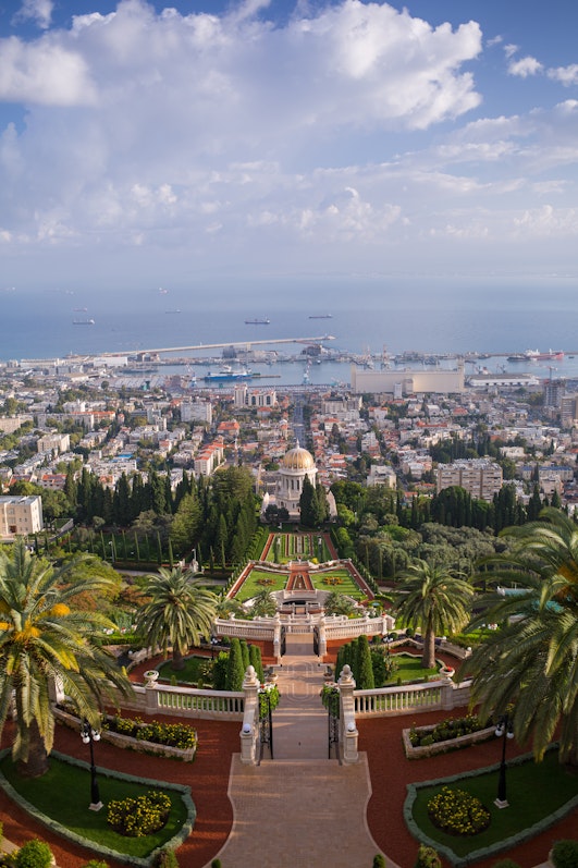 Shrine of the Báb and Terraces as seen from the top of Mount Carmel