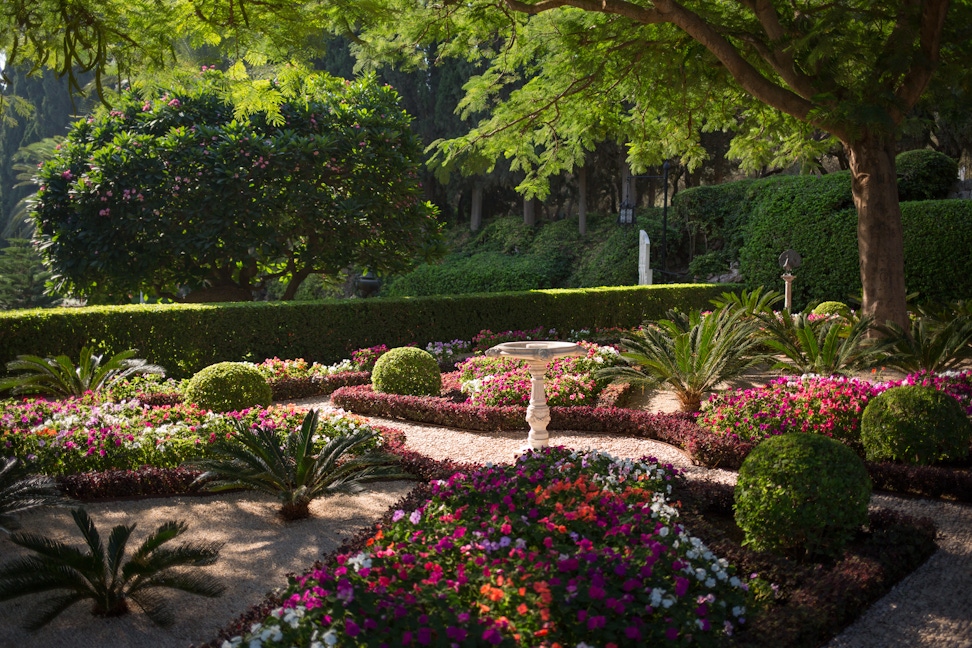 Gardens along the path from the Haifa Pilgrim House to the Shrine of the Báb 