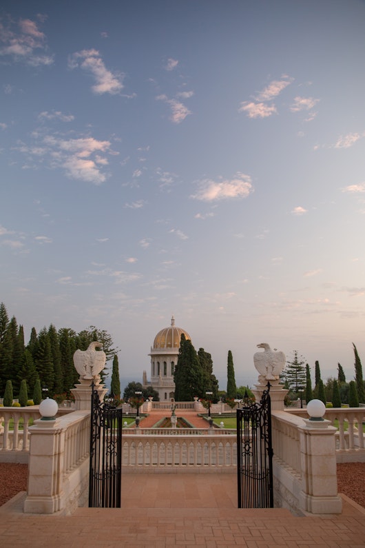 View of the Shrine of the Báb from the eleventh terrace 