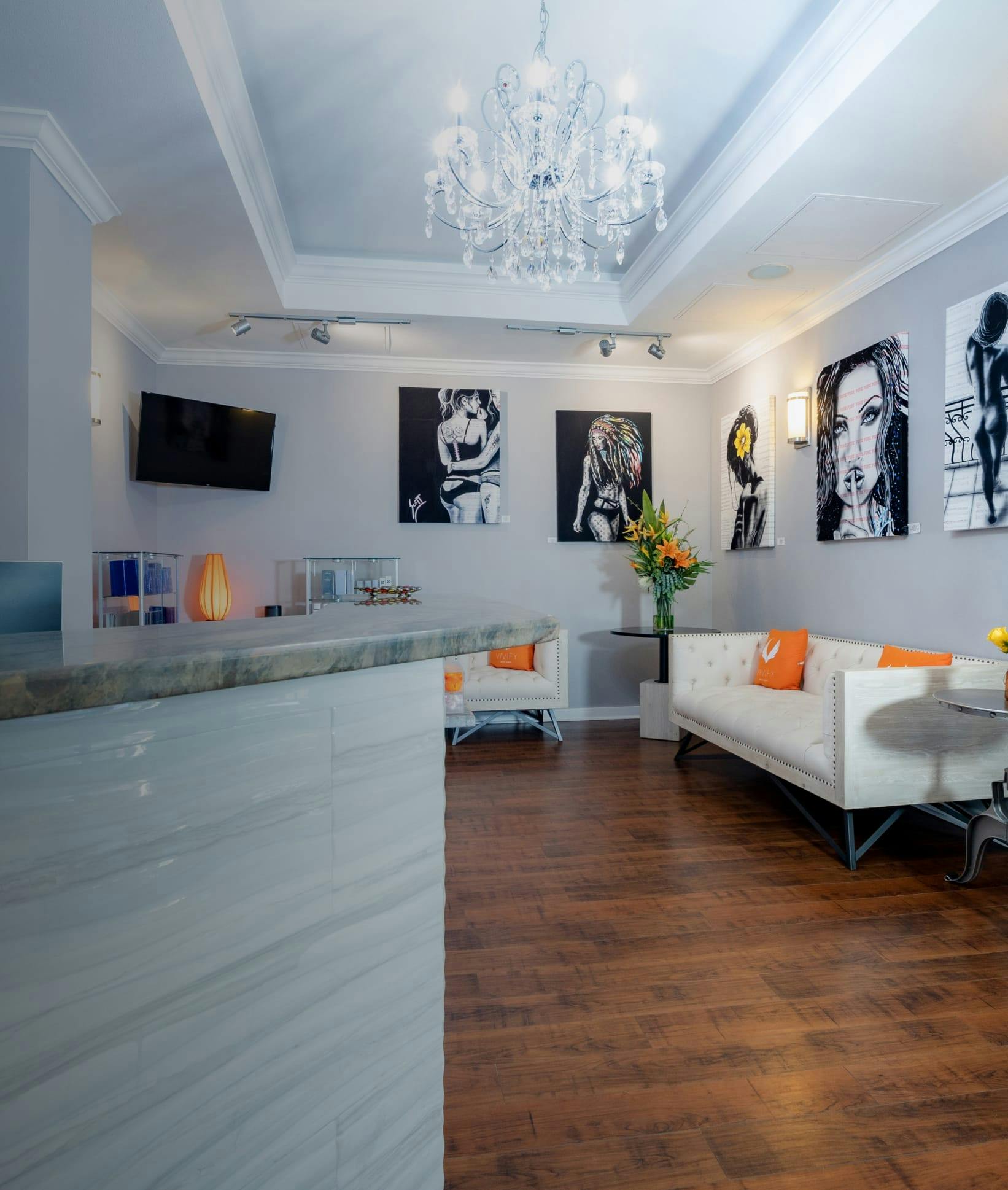 Waiting room at Vivify Plastic Surgery in Tampa.