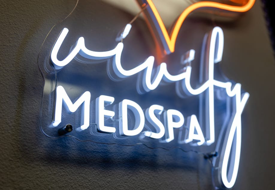 Neon Sign of Vivify MedSpa in Tampa.
