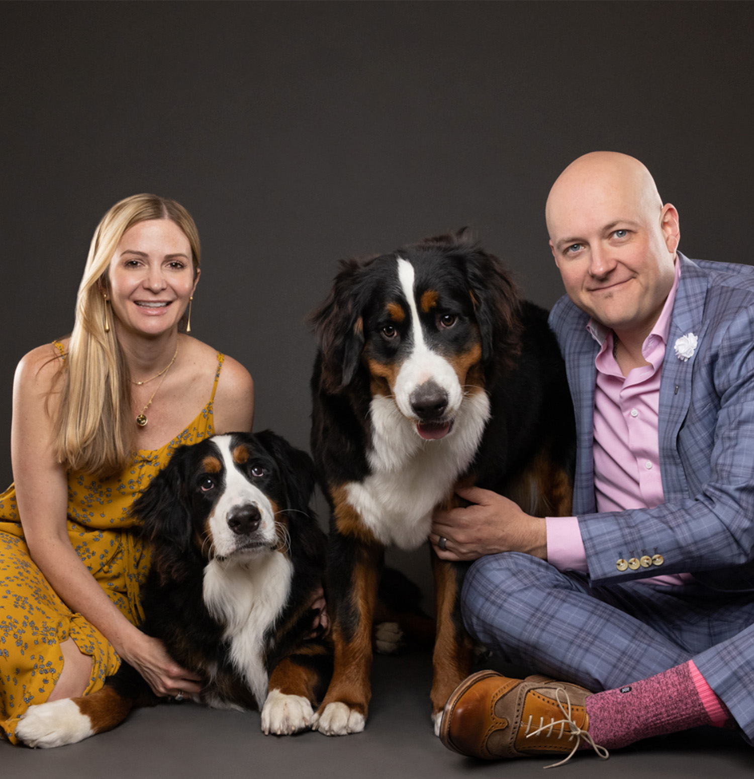 Dallas and Michelle Buchana with Their Dogs