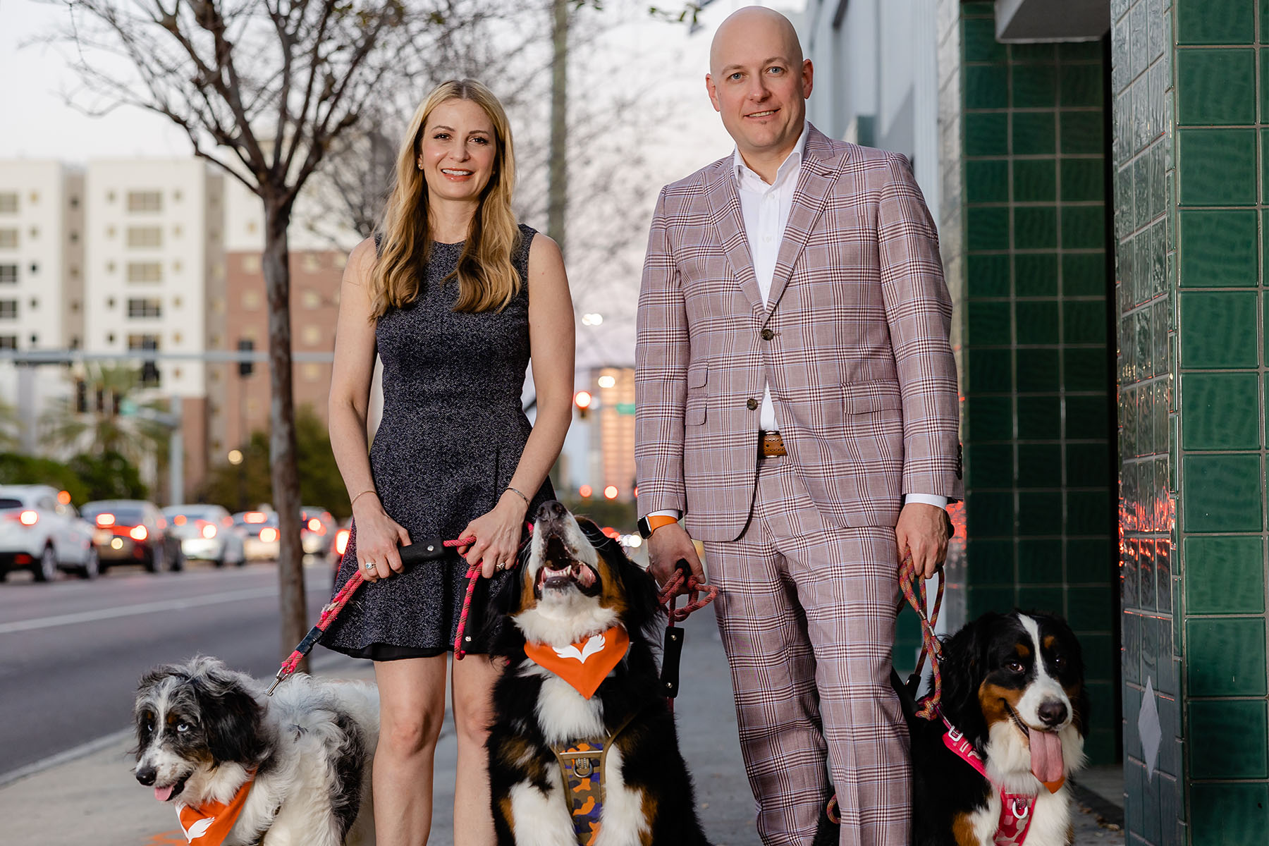 Michelle and Dallas Buchanan with their Dogs