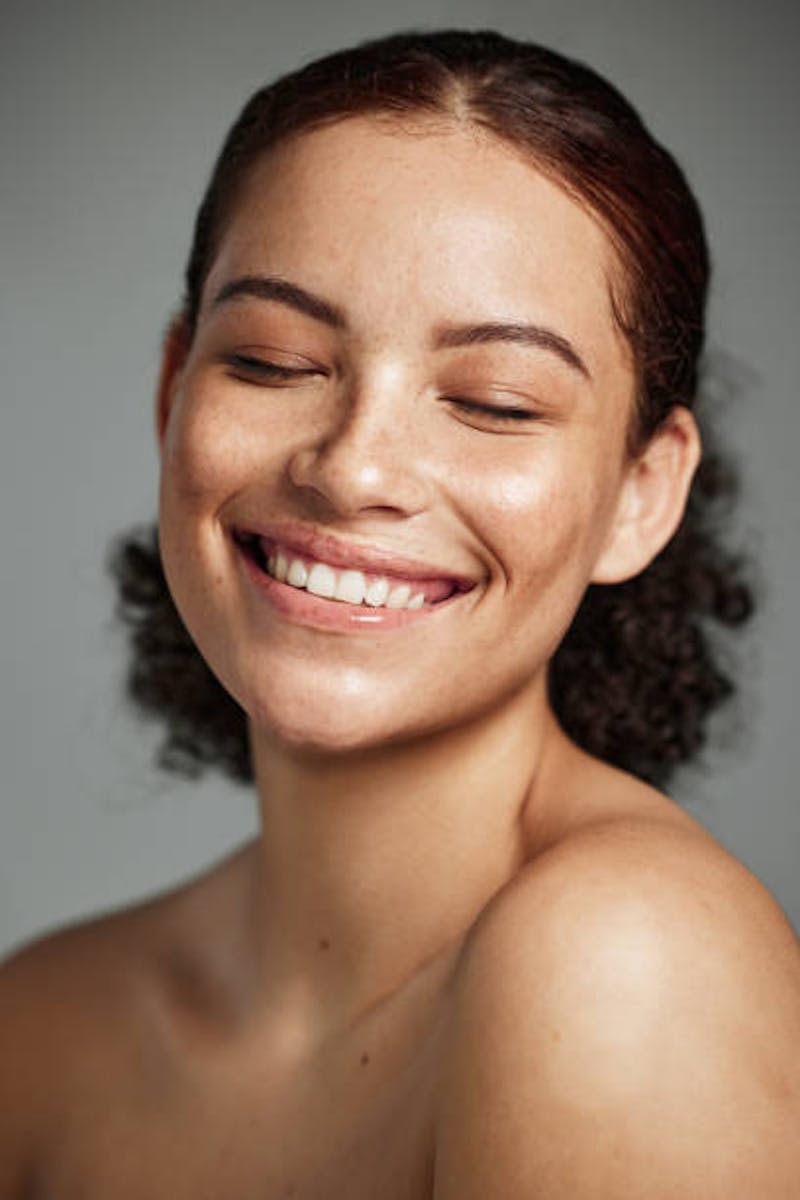 Woman with Clear Skin Smiling