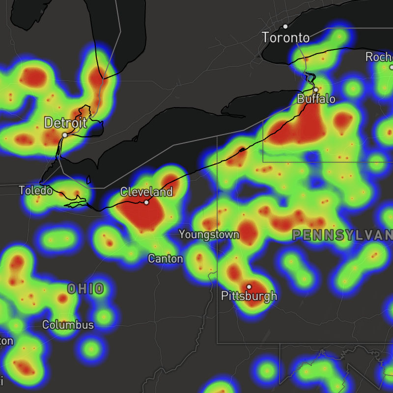 Storm Reports  (Heatmap)