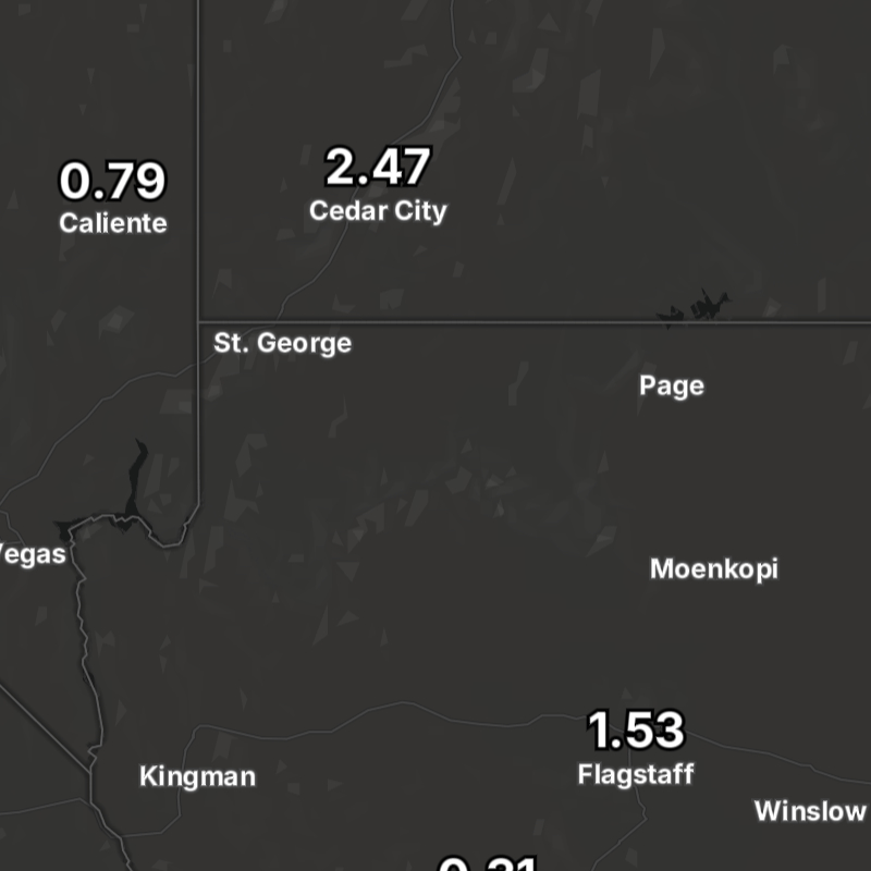 1-Hour Snowfall (Text)