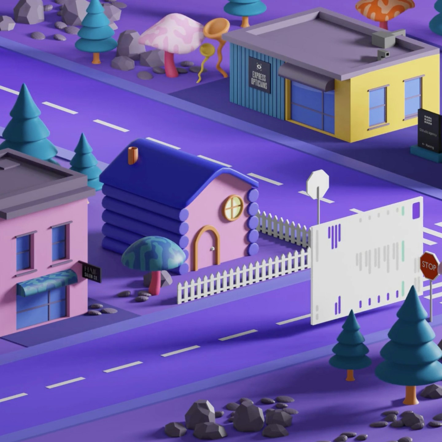 nullneighborhood,road,purple