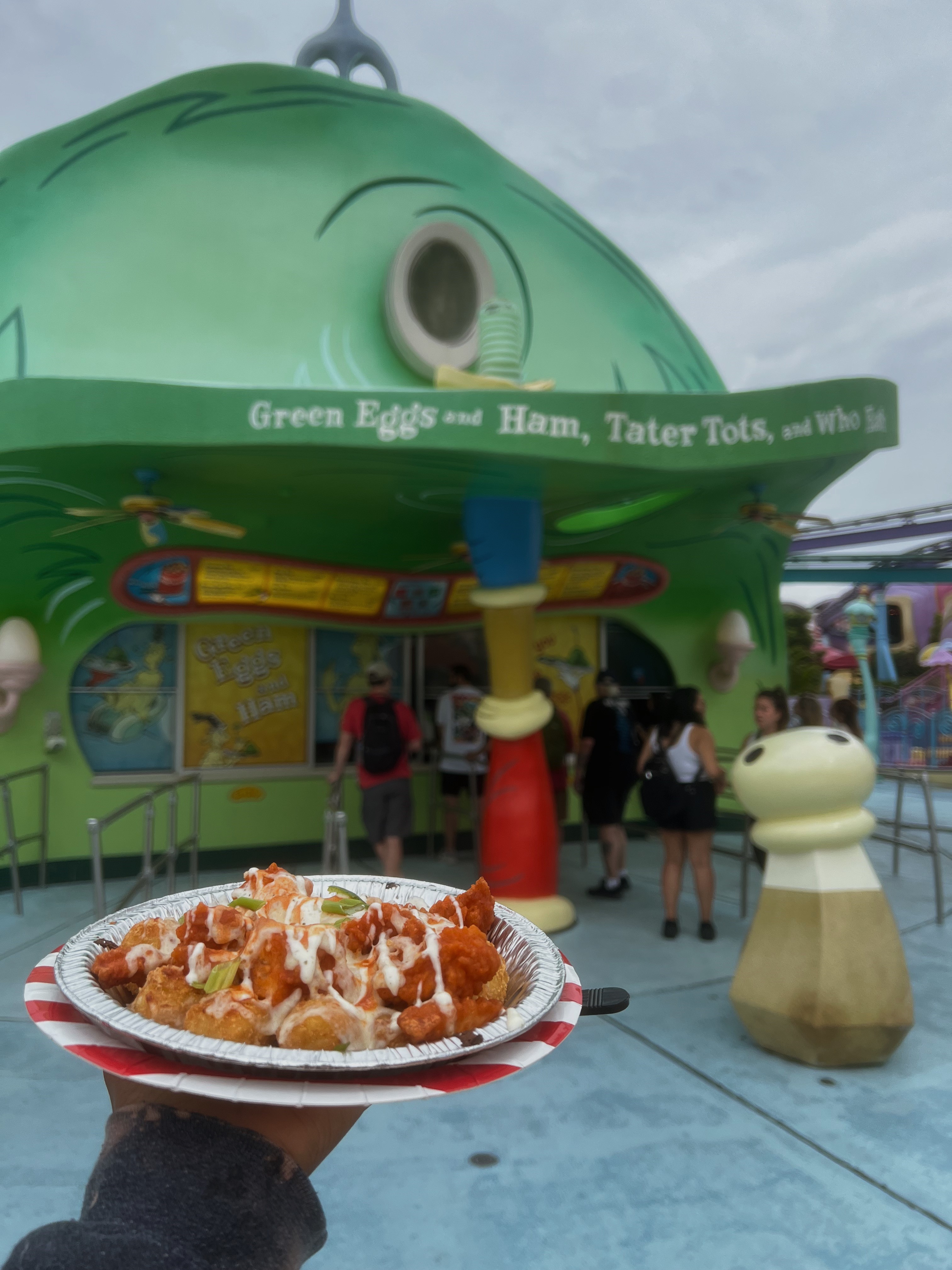 Green Eggs & Ham Tater Tots in IOA