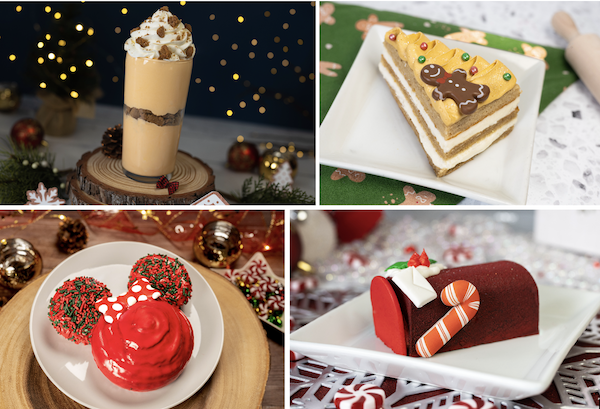 Orange Gingerbread Shake, Gingerbread Cake, Minnie-Shaped Cinnamon Roll and Letter to Santa from Mickey's Very Merry Christmas Party