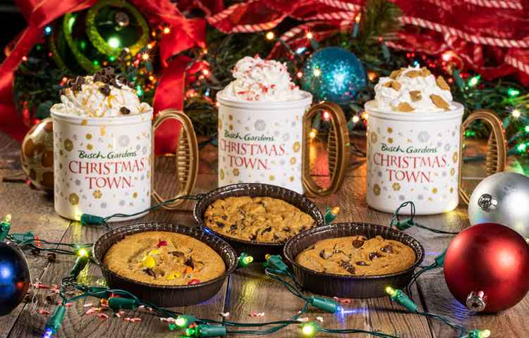 Hot Chocolate and Deep Dish Cookie from Christmas Town Menu