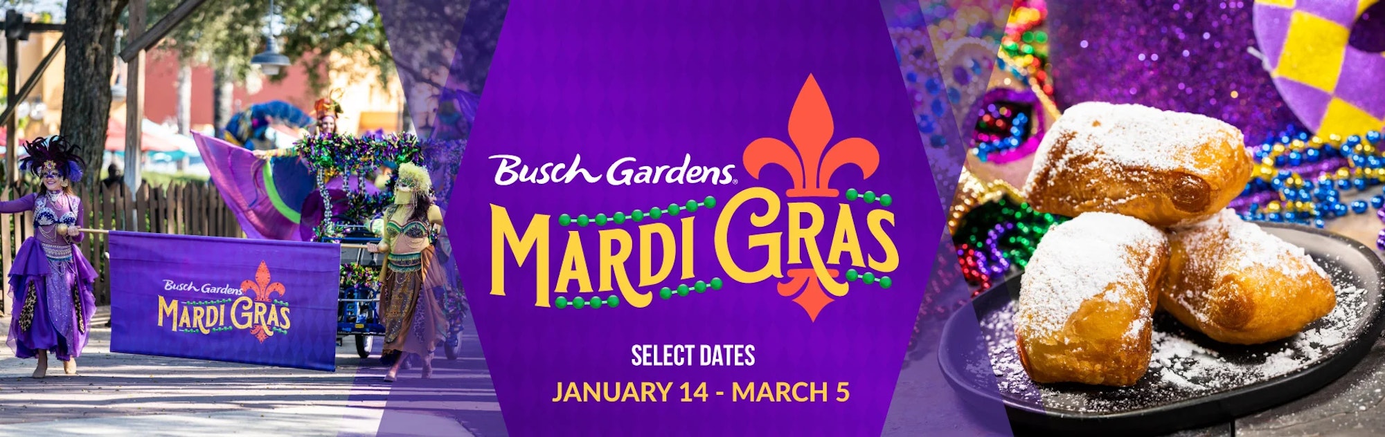 Cover Image for Party at Busch Gardens for Mardi Gras 2024 
