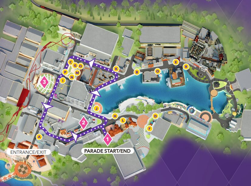 Universal Orlando 2024 Mardi Gras Parade Route
