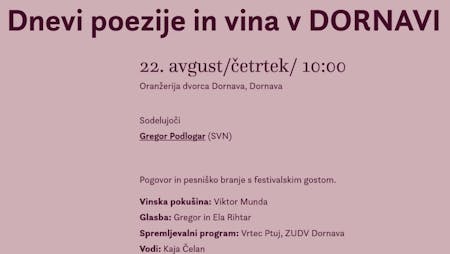 Dnevi poezije in vina v Dornavi