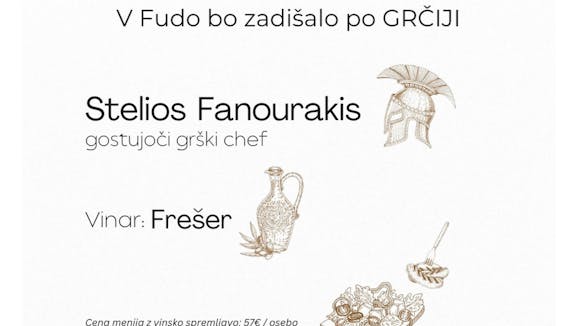 Grška večerja s chefom Steliosom Fanourakisom
