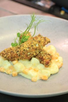 File postrvi, ocvrt z bučnimi semeni