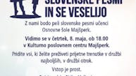 Otroci pojejo slovenske pesmi in se veselijo