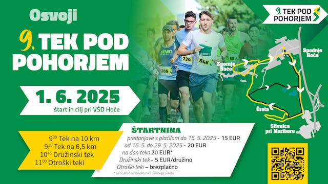 Prijavite se na 9. Tek pod Pohorjem in tecite z nami!