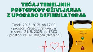 Tečaj temeljnih postopkov oživljanja z uporabo defibrilatorja