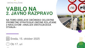 2. javno razprava na temo izdelave Občinske celostne prometne strategije Občine Poljčane z naslovom »ANALIZA OBSTOJEČEGA STANJA«